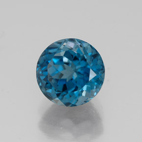 Topazio naturale blu da 2,05 ct, taglio rotondo, VS