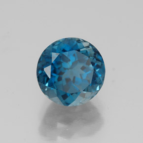 Topazio naturale blu da 2,05 ct, taglio rotondo, VS