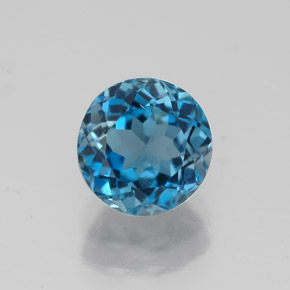 Topazio naturale blu da 1,85 ct, taglio rotondo, VS