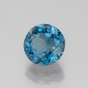 Topazio naturale blu da 1,85 ct, taglio rotondo, VS
