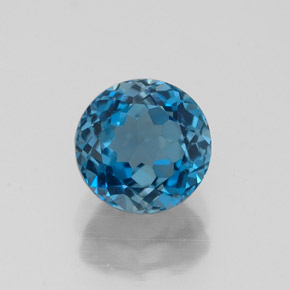 Topazio naturale blu da 2,00 ct, taglio rotondo, VVS-VS
