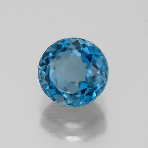 Topazio naturale blu da 2,00 ct, taglio rotondo, VVS-VS