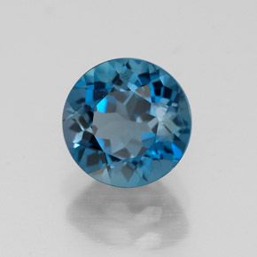 Topazio naturale blu da 1,78 ct, taglio rotondo, VVS
