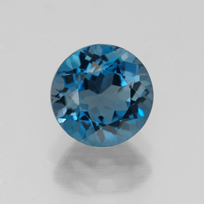 Topazio naturale blu da 1,78 ct, taglio rotondo, VVS