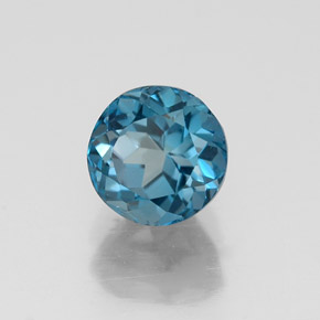 Topazio naturale blu da 1,38 ct, taglio rotondo, VVS