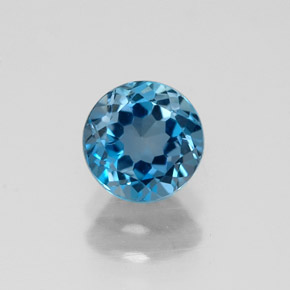 Topazio naturale blu da 1,06 ct, taglio rotondo, VVS