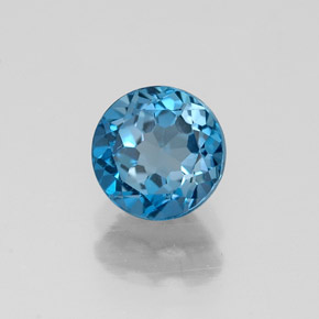 Topazio naturale blu da 1,06 ct, taglio rotondo, VVS