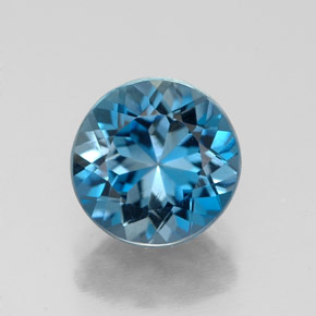Topazio naturale blu da 2,27 ct, taglio rotondo, VS