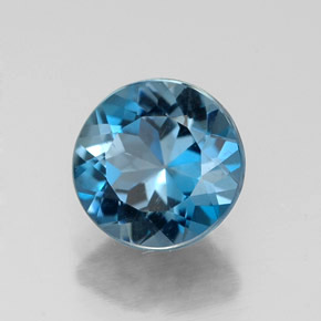 Topazio naturale blu da 2,27 ct, taglio rotondo, VS