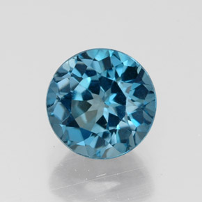 Topazio naturale blu da 1,82 ct, taglio rotondo, VVS-VS