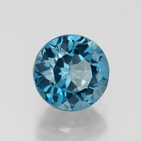 Topazio naturale blu da 1,82 ct, taglio rotondo, VVS-VS