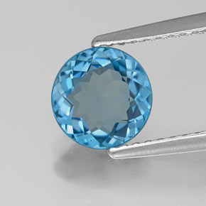 Topazio naturale blu da 1,41 ct, taglio rotondo, VS