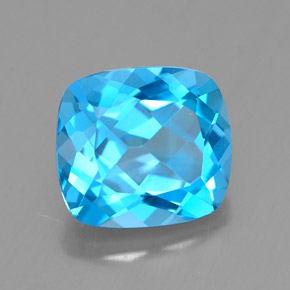 Topazio naturale blu da 3,28 ct, taglio a cuscino, VVS