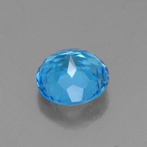 Topazio naturale blu da 2,01 ct, taglio rotondo, VVS
