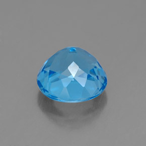 Topazio naturale blu da 1,95 ct, taglio rotondo, VVS