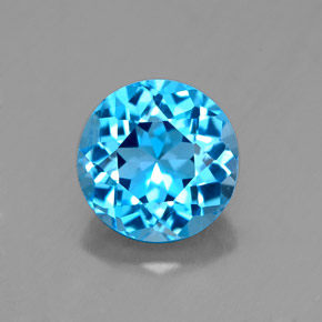 Topazio naturale blu da 1,97 ct, taglio rotondo, VS