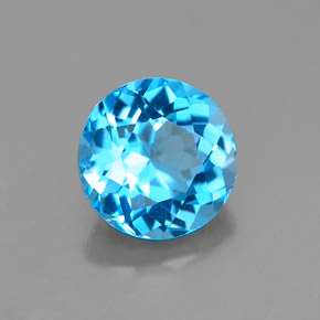 Topazio naturale blu da 1,97 ct, taglio rotondo, VS