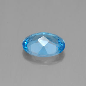 Topazio naturale blu da 1,49 ct, taglio ovale, VVS