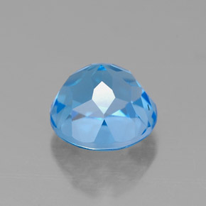 Topazio naturale blu da 2,56 ct, taglio rotondo, VVS