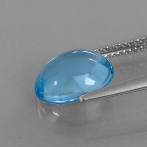 Topazio naturale blu da 4,09 ct, taglio ovale, trasparente