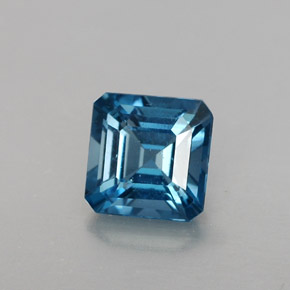 Topazio naturale blu da 1,40 ct, taglio smeraldo, VVS-VS