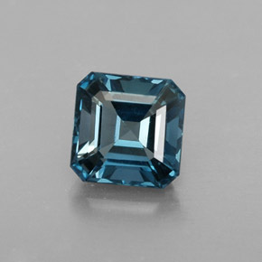 Topazio naturale blu da 1,51 ct, taglio smeraldo, VVS-VS