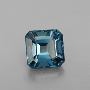 Topazio naturale blu da 1,51 ct, taglio smeraldo, VVS-VS