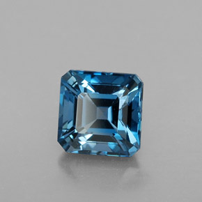 Topazio naturale blu da 1,60 ct, taglio smeraldo, VVS-VS