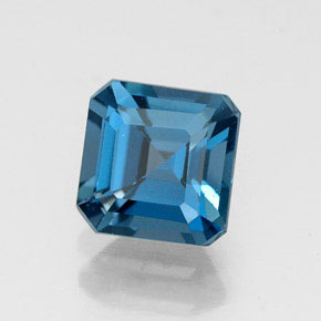 Topazio naturale blu da 1,36 ct, taglio smeraldo, VVS