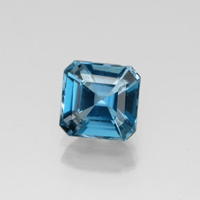 Topazio naturale blu da 1,43 ct, taglio smeraldo, VVS-VS