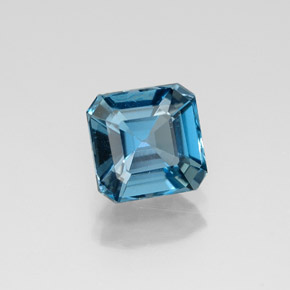 Topazio naturale blu da 1,43 ct, taglio smeraldo, VVS-VS