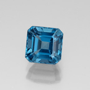 Topazio naturale blu da 1,79 ct, taglio smeraldo, VS
