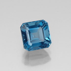 Topazio naturale blu da 1,79 ct, taglio smeraldo, VS