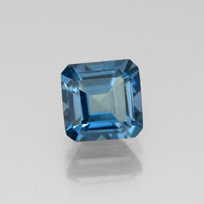 Topazio naturale blu da 1,48 ct, taglio smeraldo, VVS