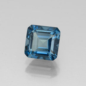 Topazio naturale blu da 1,48 ct, taglio smeraldo, VVS