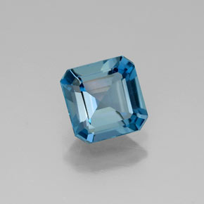Topazio naturale blu da 1,15 ct, taglio smeraldo, VVS