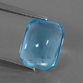 Topazio naturale blu da 3,33 ct, taglio smeraldo, trasparente