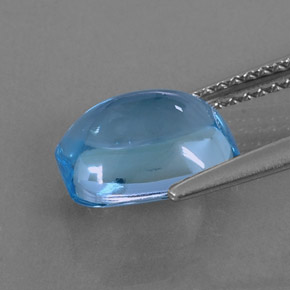 Topazio naturale blu da 3,90 ct, taglio smeraldo, trasparente