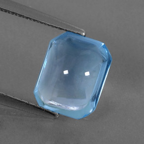 Topazio naturale blu da 3,08 ct, taglio smeraldo, trasparente
