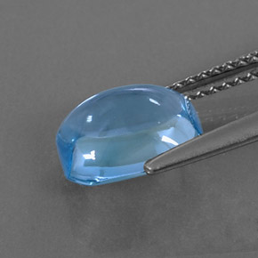 Topazio naturale blu da 3,08 ct, taglio smeraldo, trasparente