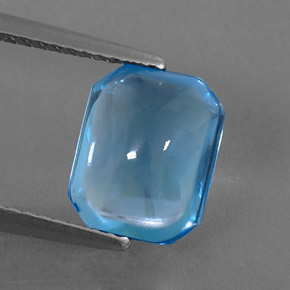 Topazio naturale blu da 3,45 ct, taglio smeraldo, trasparente