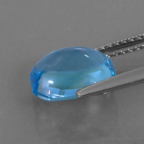 Topazio naturale blu da 3,45 ct, taglio smeraldo, trasparente