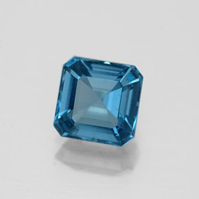 Topazio naturale blu da 1,40 ct, taglio smeraldo, VVS