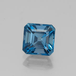 Topazio naturale blu da 1,43 ct, taglio smeraldo, VS