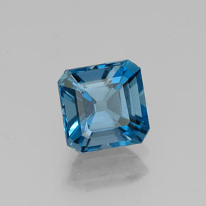 Topazio naturale blu da 1,43 ct, taglio smeraldo, VS