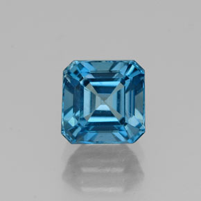 Topazio naturale blu da 1,71 ct, taglio smeraldo, VVS-VS