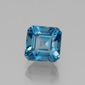 Topazio naturale blu da 1,71 ct, taglio smeraldo, VVS-VS