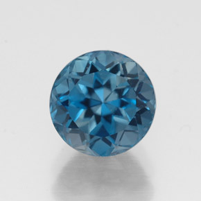 Topazio naturale blu da 2,14 ct, taglio rotondo, VS