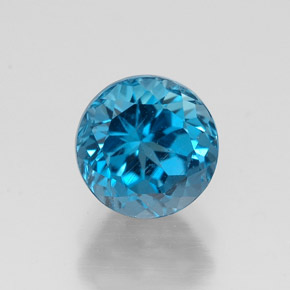 Topazio naturale blu da 1,91 ct, taglio rotondo, VS-SI
