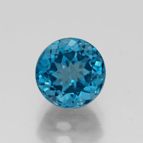 Topazio naturale blu da 1,99 ct, taglio rotondo, VVS-VS